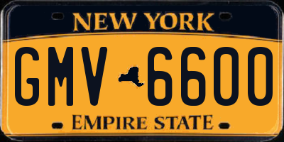 NY license plate GMV6600