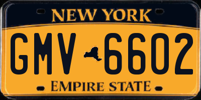 NY license plate GMV6602