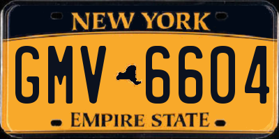 NY license plate GMV6604