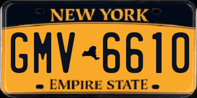 NY license plate GMV6610