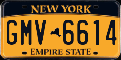 NY license plate GMV6614