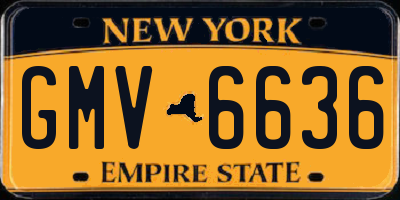 NY license plate GMV6636