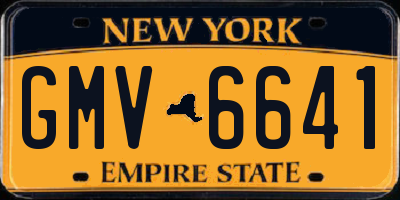 NY license plate GMV6641