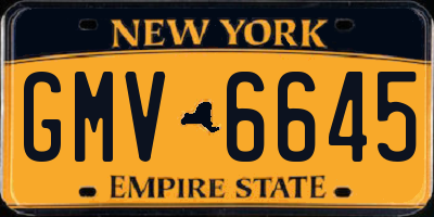 NY license plate GMV6645