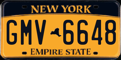 NY license plate GMV6648