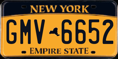 NY license plate GMV6652