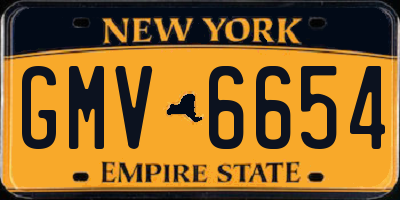 NY license plate GMV6654