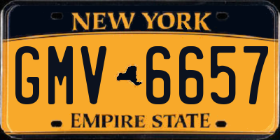NY license plate GMV6657