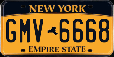 NY license plate GMV6668