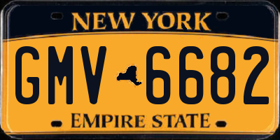 NY license plate GMV6682