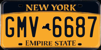 NY license plate GMV6687