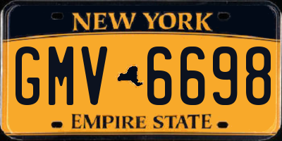 NY license plate GMV6698