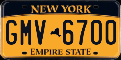NY license plate GMV6700
