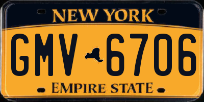 NY license plate GMV6706