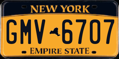 NY license plate GMV6707