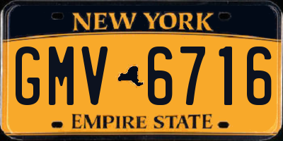 NY license plate GMV6716