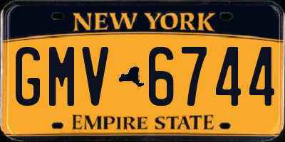 NY license plate GMV6744