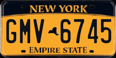 NY license plate GMV6745