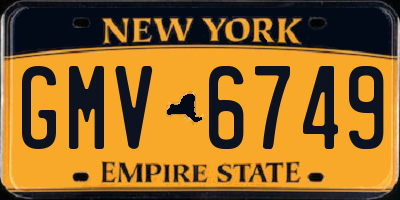 NY license plate GMV6749