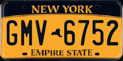 NY license plate GMV6752