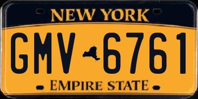 NY license plate GMV6761