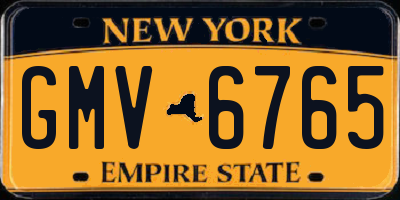 NY license plate GMV6765