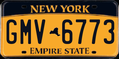 NY license plate GMV6773