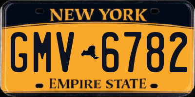 NY license plate GMV6782
