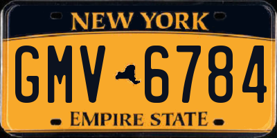 NY license plate GMV6784