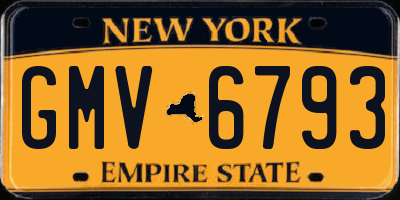 NY license plate GMV6793
