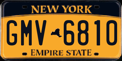 NY license plate GMV6810