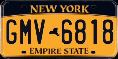 NY license plate GMV6818