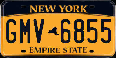 NY license plate GMV6855