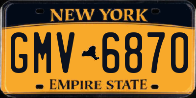NY license plate GMV6870