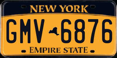 NY license plate GMV6876