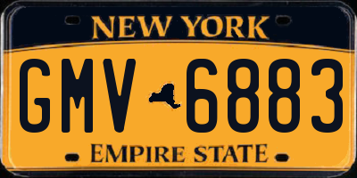 NY license plate GMV6883