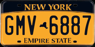 NY license plate GMV6887