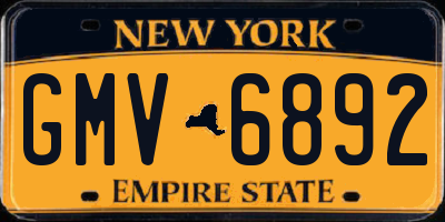 NY license plate GMV6892