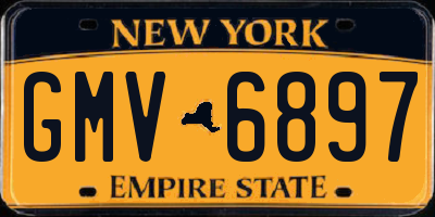 NY license plate GMV6897