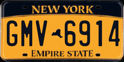 NY license plate GMV6914