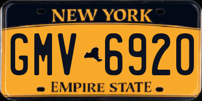 NY license plate GMV6920