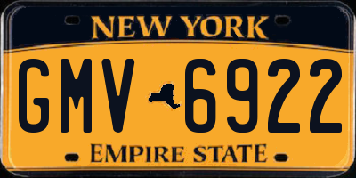 NY license plate GMV6922