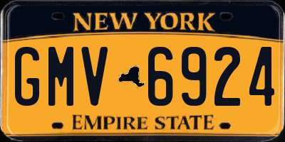 NY license plate GMV6924
