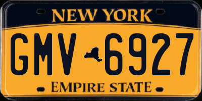 NY license plate GMV6927