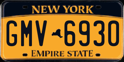 NY license plate GMV6930