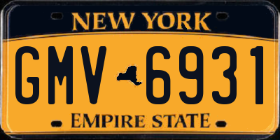 NY license plate GMV6931