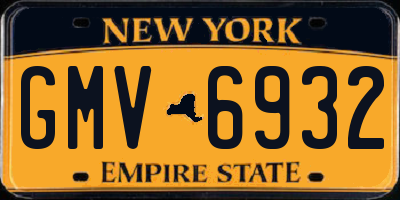 NY license plate GMV6932
