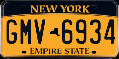 NY license plate GMV6934