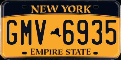NY license plate GMV6935