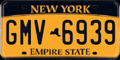 NY license plate GMV6939